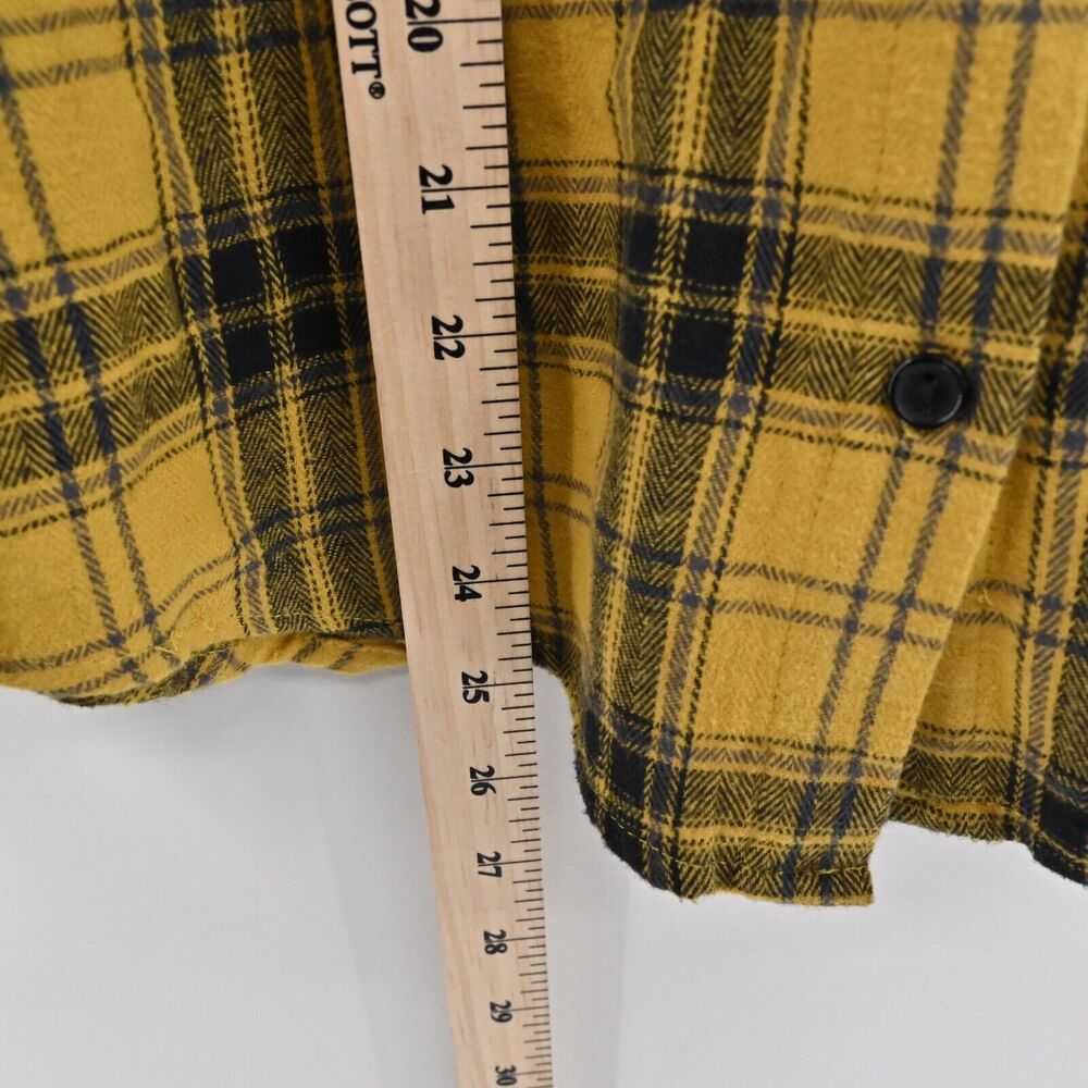 DISNEY Top‎ Womens Size XS Yellow Plaid Mickey Mouse Graphic 100% Cotton Flannel - Picture 11 of 13
